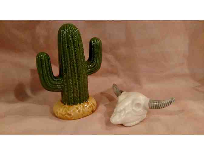Salt & Pepper Shakers - Cactus & Skull Bone