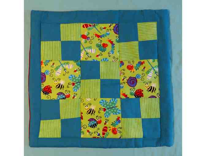 Catnip Mat - Blue Border with Blue and Green Squares