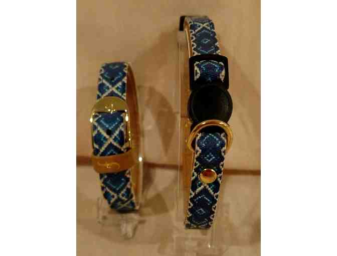 'Friendship Collar' Blue Bracelet and Pet Collar Set - 'Mr. Perfect'