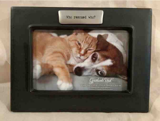 'Who Rescued Who?' Glazed Ceramic Picture Frame