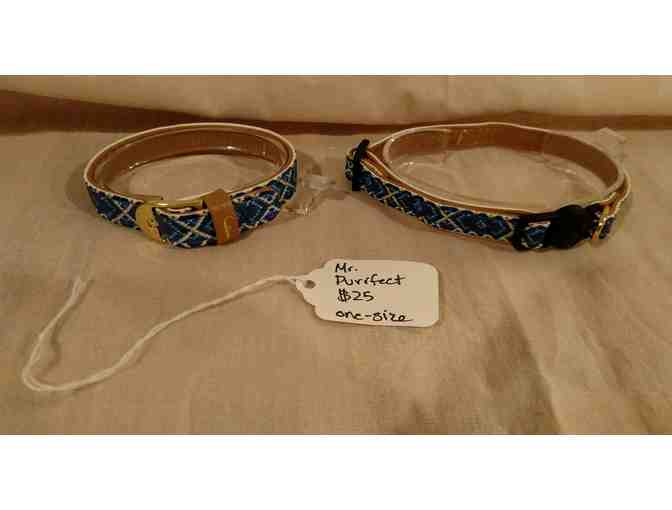 'Friendship Collar' Blue Bracelet and Pet Collar Set - 'Mr. Perfect'