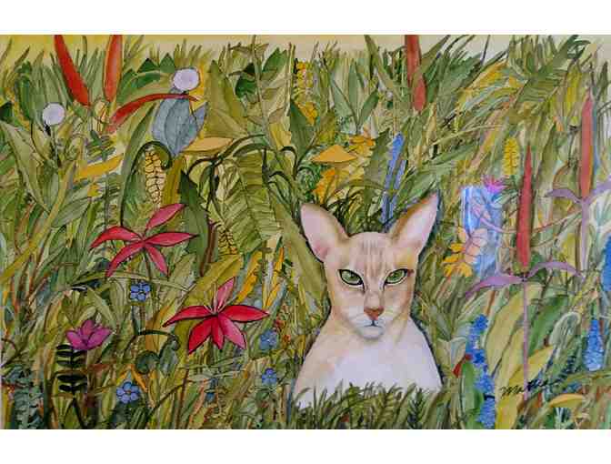 Mattia Framed Cat Watercolor