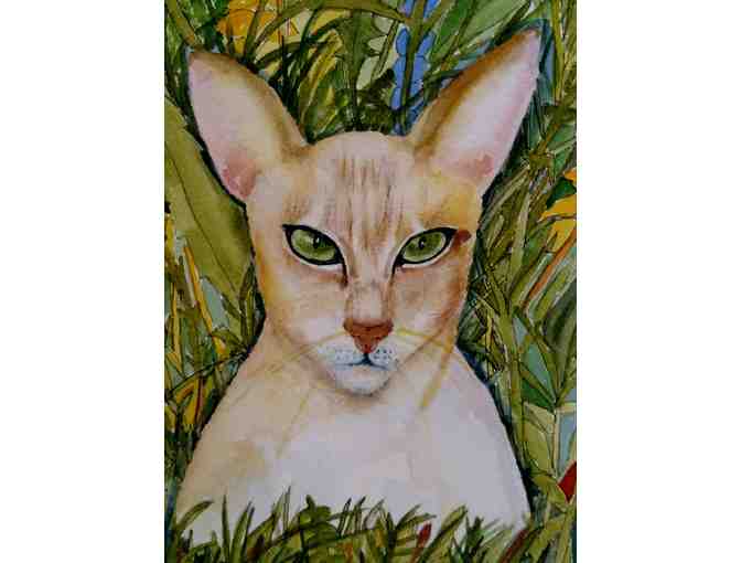 Mattia Framed Cat Watercolor