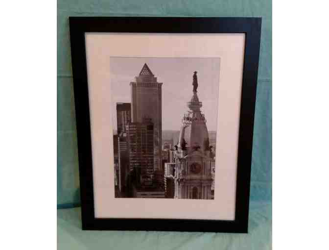 Framed Black & White Photo of William Penn on Top of City Hall
