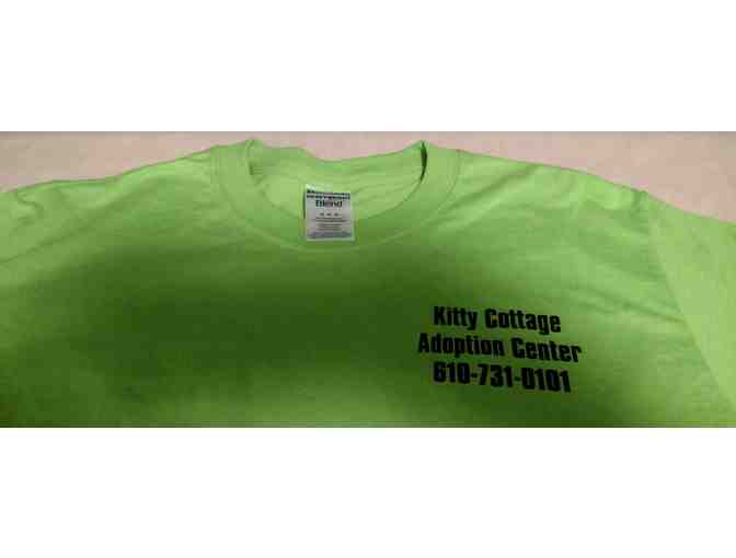 Adult Medium Kitty Cottage Crew Neck T-Shirt in Lime Green - Photo 5