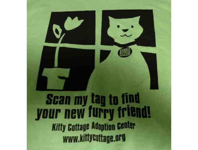 Adult Medium Kitty Cottage Crew Neck T-Shirt in Lime Green - Photo 6