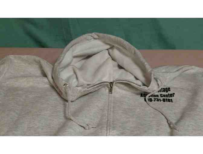 Adult Extra Large Kitty Cottage Grey Hooded Sweatshirt