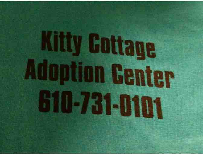 Adult Large Kitty Cottage Crew Neck T-Shirt in Cobalt Blue