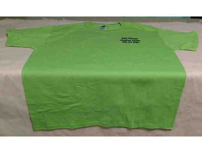 Adult Large Kitty Cottage Crew Neck T-Shirt in Lime Green - Photo 1