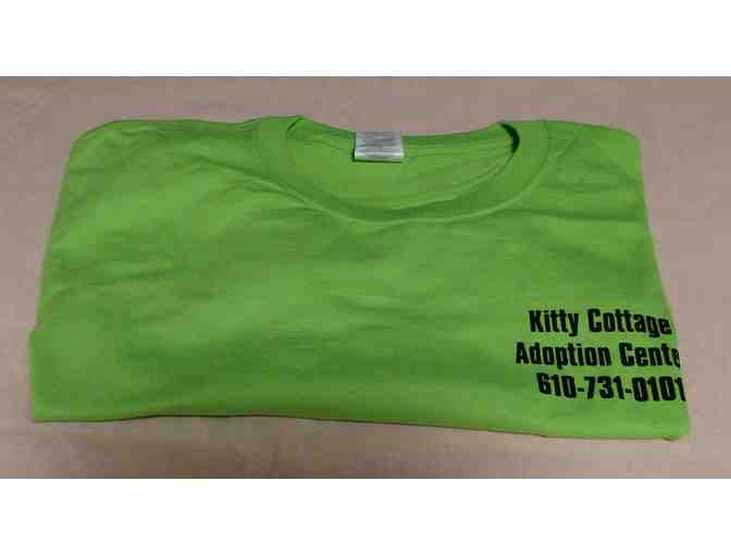 Adult Large Kitty Cottage Crew Neck T-Shirt in Lime Green - Photo 5