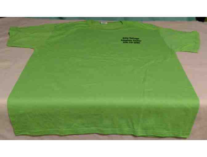 Adult Large Kitty Cottage Crew Neck T-Shirt in Lime Green