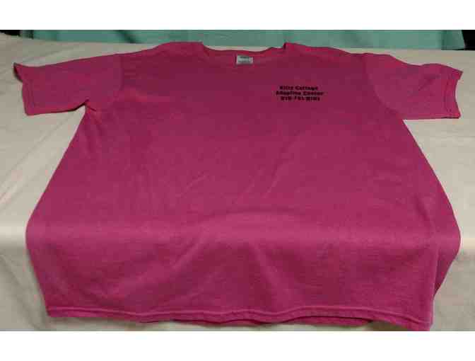 Adult Large Kitty Cottage Crew Neck T-Shirt in Hot Pink/Mauve