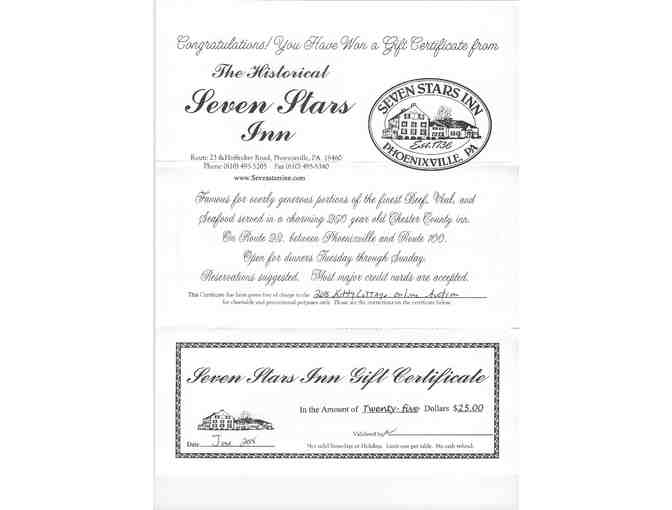 $25 Gift Certificate to the Seven Stars Inn - Photo 1