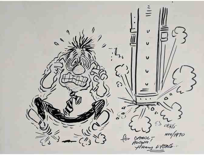 Signed, ORIGINAL Harry Lyons' Cartoon