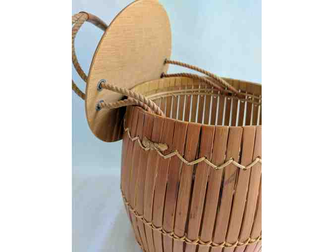 Vintage Bamboo Slat Basket