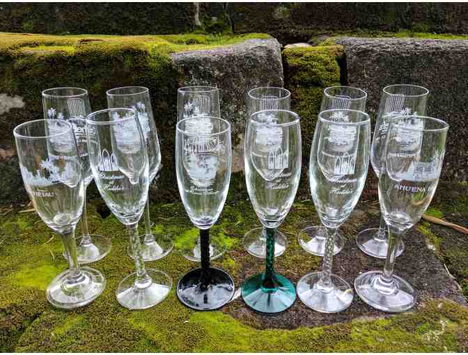 12 Collectible Champagne Flutes