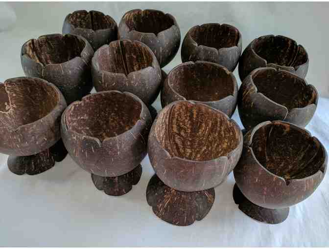 12 Vintage Luau Coconut Goblets