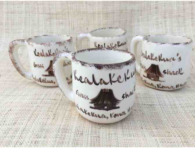 Set of 4 Mugs, Kealakekua Grass Shack Design