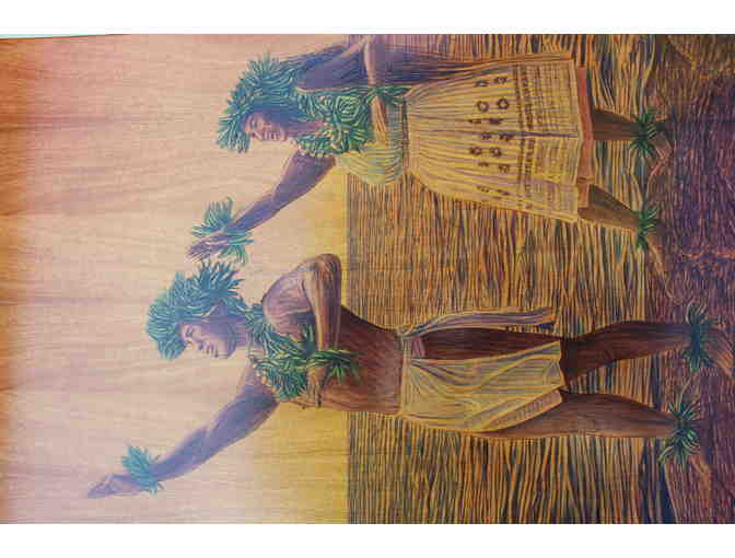 Original Wood Burned Oil Painting Diptych on Mango by  Kawika Gallegos