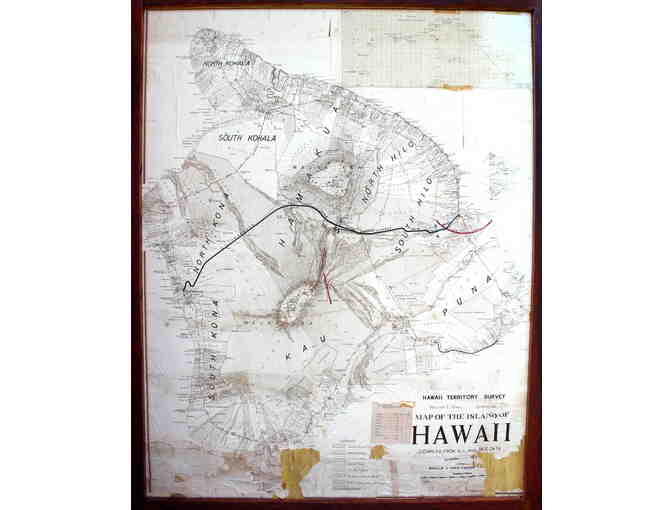 Large 1928 Map of Hawaii Island
