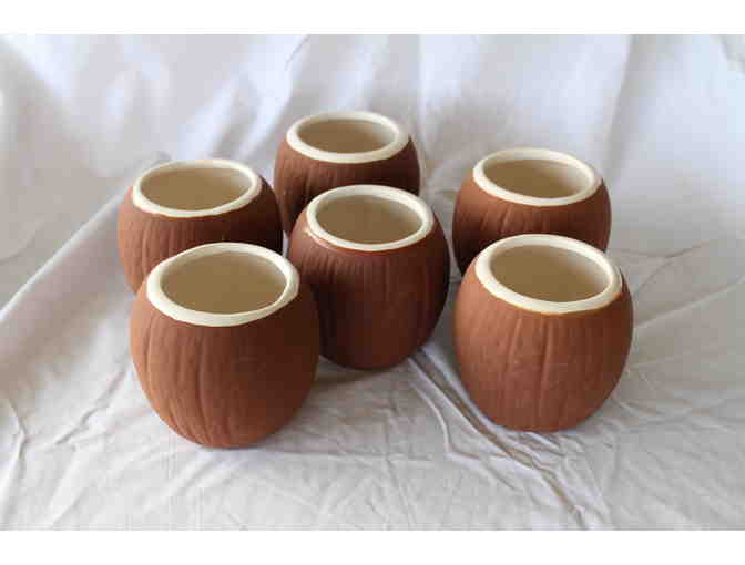 Set of 6 Vintage Coconut Mugs