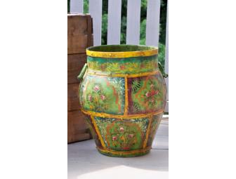 Hand Painted Metal Container