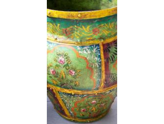 Hand Painted Metal Container