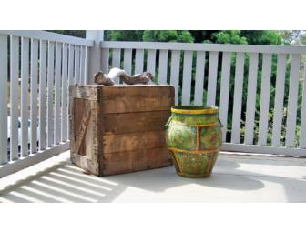 Hand Painted Metal Container