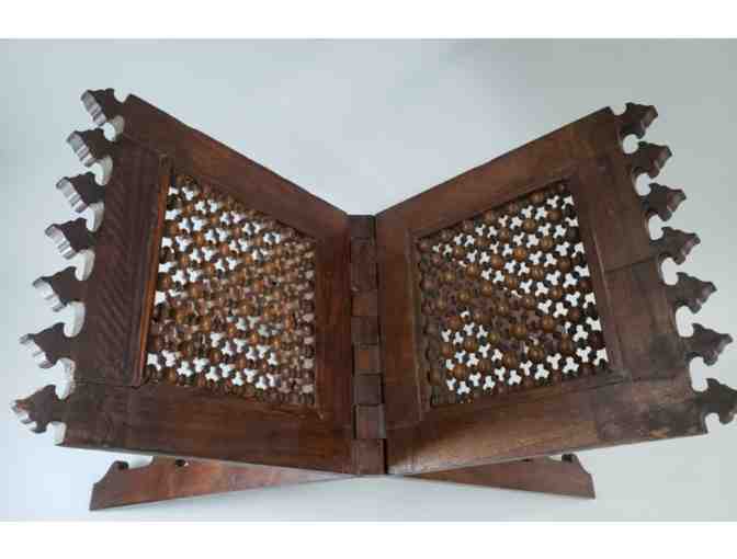 Hand Carved Egyptian Wood Folding Book Stand