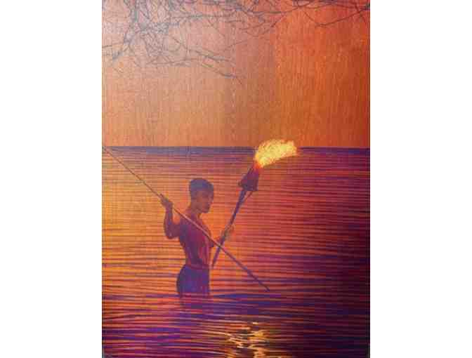 Limited Edition Torchlight Fisherman Giclee by Kawika Gallegos - Photo 1