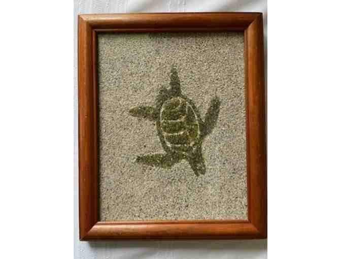 11 1/2" X 9 1/2" turtle picture framed made from sand Made by Kenneth from Sands of Time ( - Photo 1