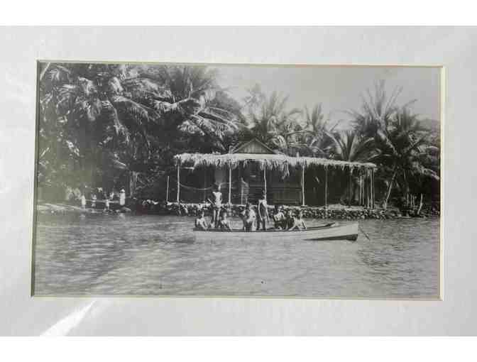 Children on boat in Keauhou Bay photographic print (copy) originally from 1930 - matted/un - Photo 1