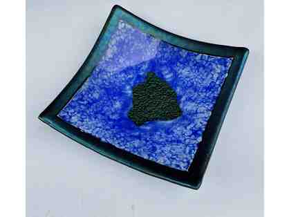Handmade glass plate with Hawaii Island