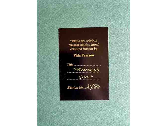 Vida Pearson 'Princess Gum', Limited Edition, colored linocut.