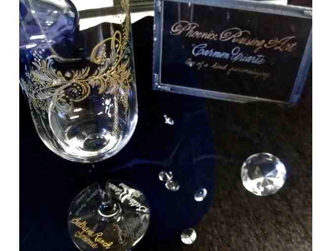 Phoenix Raising Art: Custom hand engraved stemware