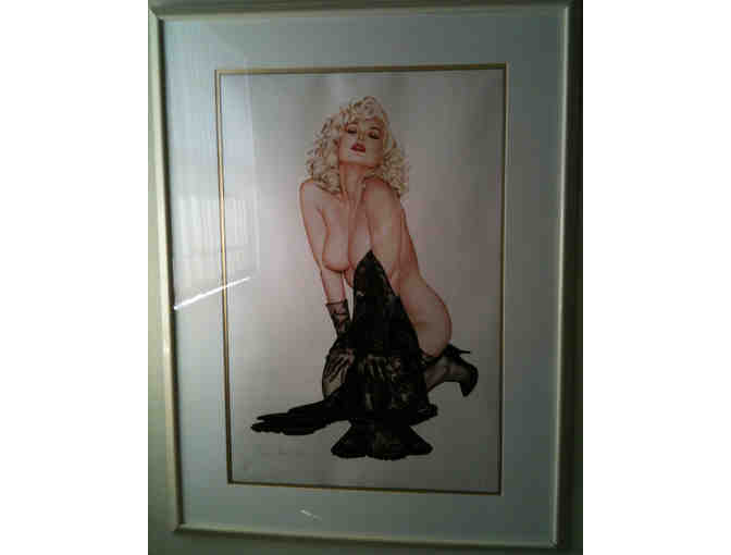 An Olivia framed pinup art: Lithograph Signed Limited Edition