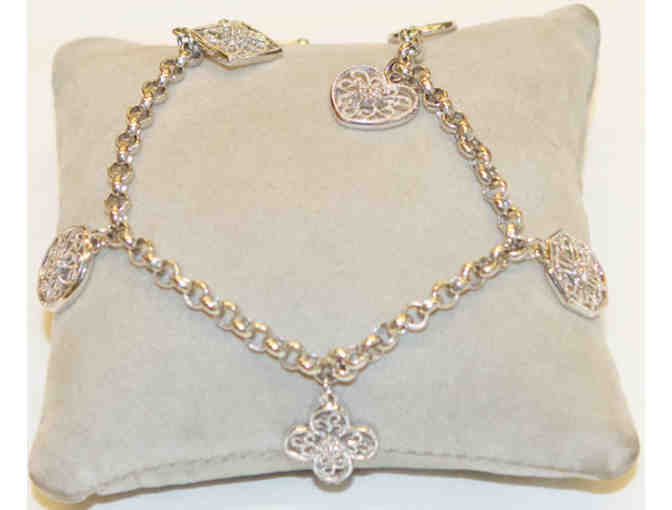Vintage charm bracelet set in 14K white gold