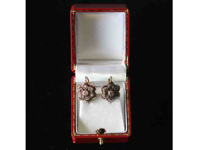 Antique Earrings (circa 1875) with rose-cut diamonds