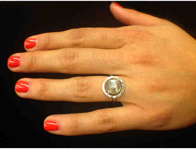 Art Deco Ring, Circa 1930 -  Set in 14K WG with Quartz Crystal & 1 Diamond - Photo 3
