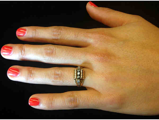 Antique Ring, Circa 1900 - 14K YG with 3 Diamonds