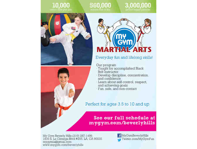 My Gym Beverly Hills: 4 weeks Kids Karate classes (includes uniform, lifetime membership)