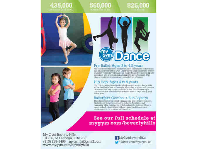 My Gym Beverly Hills: 4 weeks Dance classes, Lifetime My Gym membership