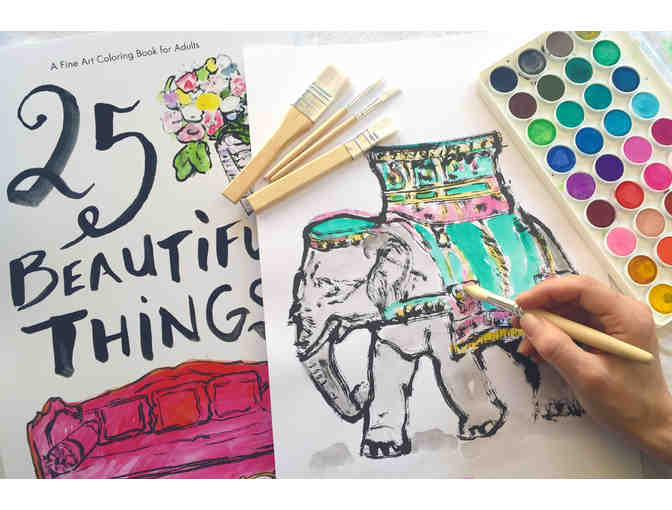 25 Beautiful Things: A Fine Art Coloring Book Kit for Adults