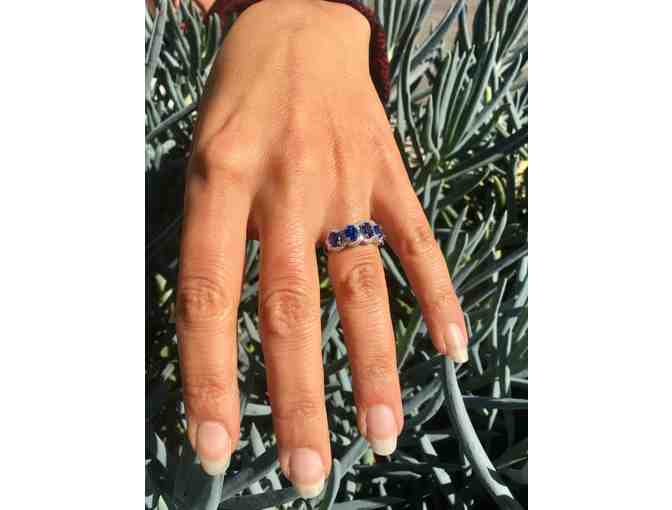 Sapphire & Diamond Ring Set in 18K White Gold