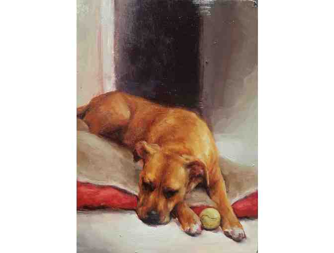 Flower Pepper Gallery: Painting, 'Holly with Ball' - Valerie Pobjoy, artist