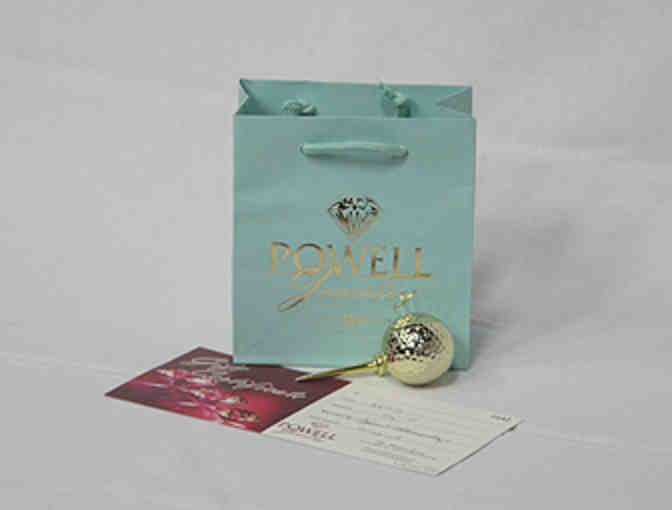 Powell Jewelry Set. $75 Gift Card, pearl earrings, 24k gold golf ball & Tee, and more