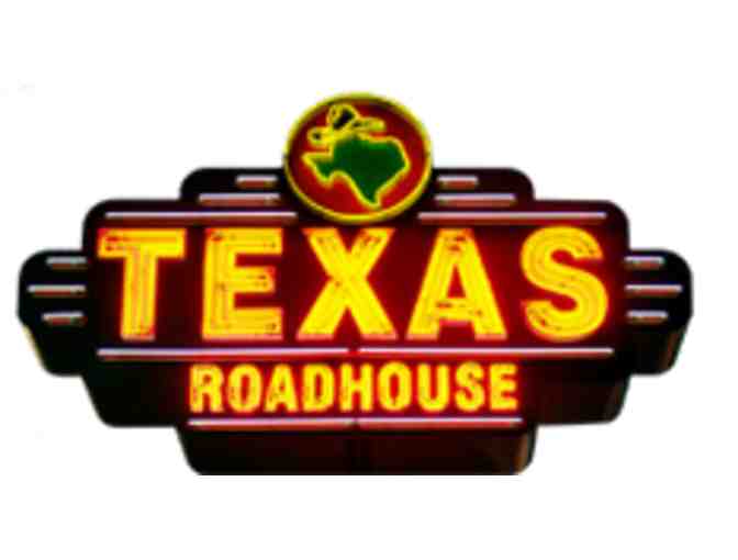 Texas Roadhouse, 2 Dinners for 2, appetizer, 2 seasonings, steak sauce, & peanut bucket.