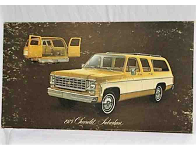 Set of 10 1975-76 Chevrolet showroom posters on heavy cardboard, 18' x 32'.