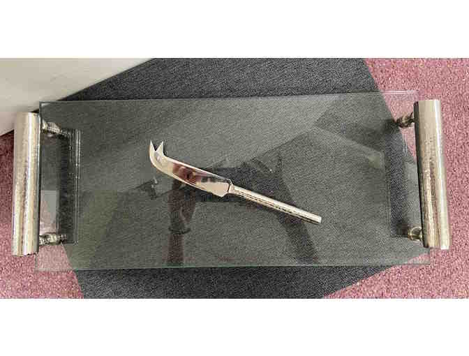 Glass Tray & Knife Set