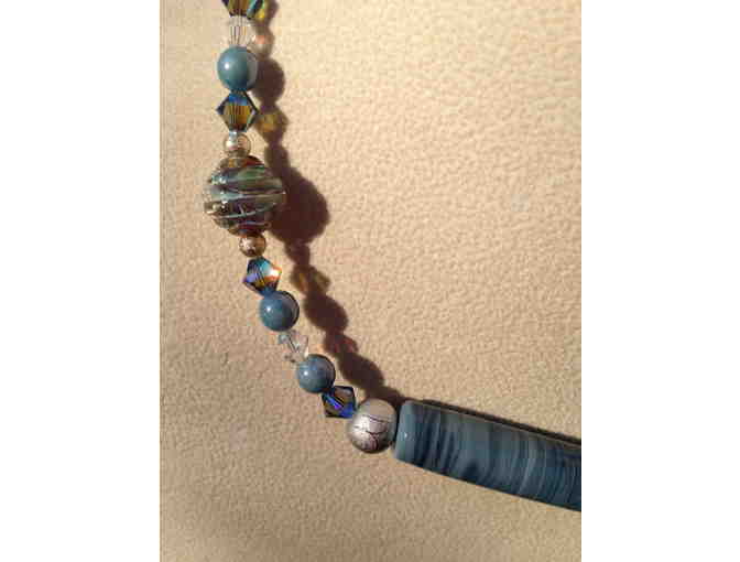 Dazzling Denim Glass Bead and Lampwork Necklace
